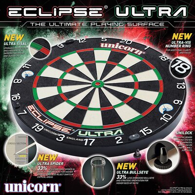 Unicorn Eclipse Ultra Official PDC Bristle Board 2021 Dartscheibe Steeldart