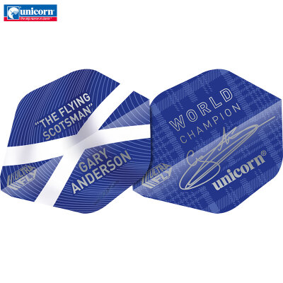 Unicorn Ultrafly.75 Player AR Blau Ghost Gary Anderson WC Flights verschiedene Flightformen - Flight Shape