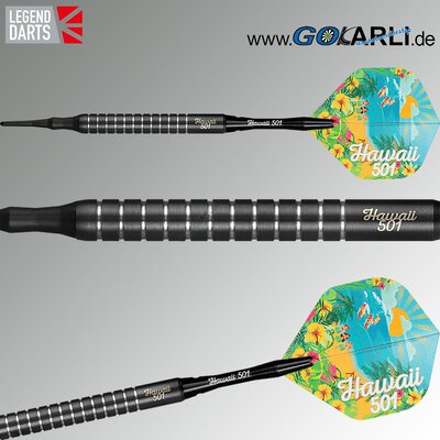 Legend Darts Soft Darts Wayne Mardle Hawaii 501 - Black 90% Tungsten Softtip Darts Softdart 2021 18 g