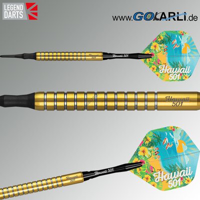 Legend Darts Soft Darts Wayne Mardle Hawaii 501 - Gold 90% Tungsten Softtip Darts Softdart 2021 20 g