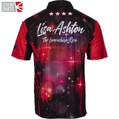 Legend Darts Official Lisa Ashton Red Dartshirt Matchshirt Dart Shirt Trikot Design 2021 Gre S