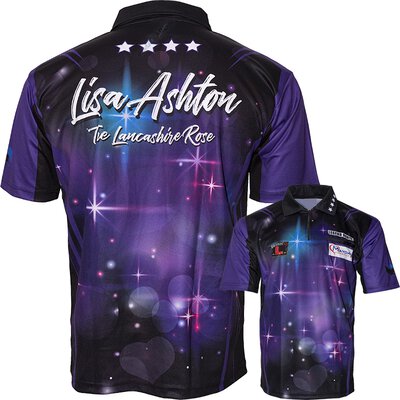 Legend Darts Official Lisa Ashton Purple Dartshirt Matchshirt Dart Shirt Trikot Design 2021