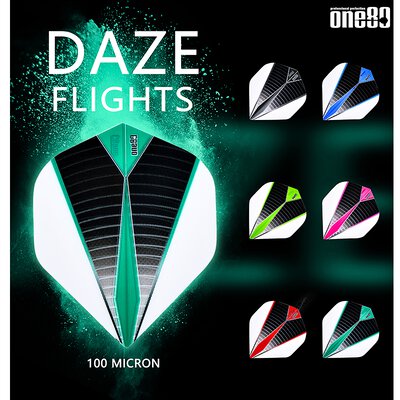 one80 Dart Daze Dart Flight Dartflights mit one80 Logo Blau Mario Vandenbogaerde, Lukas Wenig