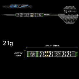 Winmau Steel Darts MvG Michael van Gerwen Vantage 90% Tungsten Steeltip Dart Steeldart 21 g