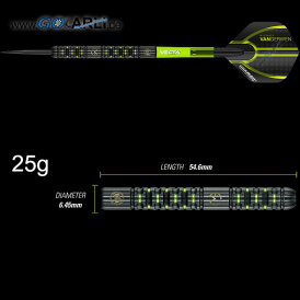 Winmau Steel Darts MvG Michael van Gerwen Adrenalin 90% Tungsten Steeltip Dart Steeldart 25 g