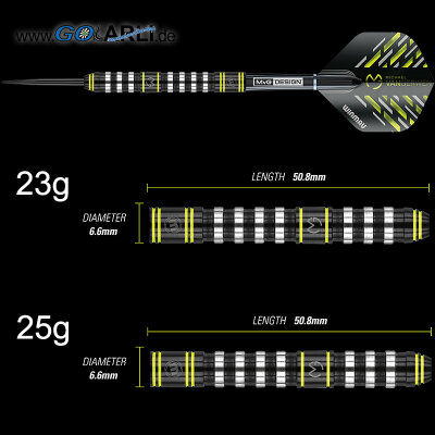 Winmau Steel Darts MvG Michael van Gerwen Assault 90% Tungsten Steeltip Dart Steeldart 23 g
