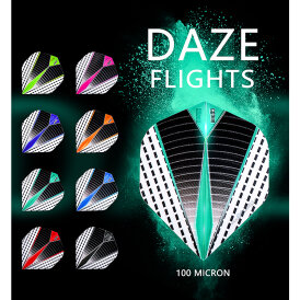 one80 Dart Daze Grafik Dart Flight Dartflights mit one80 Logo Aqua