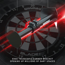 Winmau Edge Telescopic Corner Bracket Dartboard Teleskop Eck-Befestigung