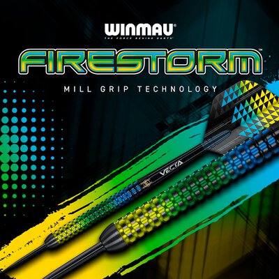 Winmau Steel Darts Firestorm 90% Tungsten Steeltip Dart Steeldart 24 g