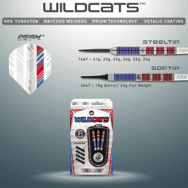 Winmau Steel Darts Wildcats 90% Tungsten Steeltip Dart Steeldart 23 g