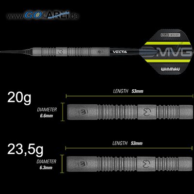 Winmau Soft Darts MvG Michael van Gerwen Exact 90% Tungsten Softtip Dart Softdart 23,5 g