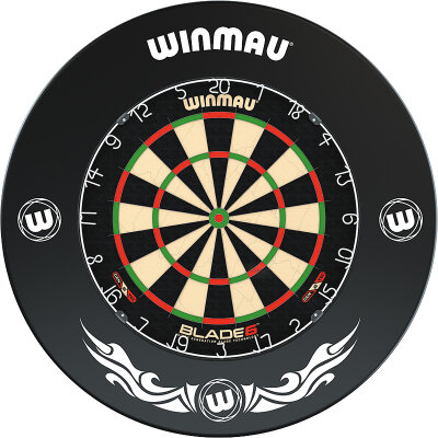 Winmau Blade 6 Bristle Dartboard Turnierboard Dartscheibe und Surround Xtreme 1