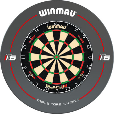 Winmau Blade 6 Dual Core Bristle Dartboard Turnierboard Dartscheibe und Surround Triple Core