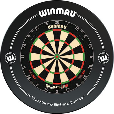 Winmau Blade 6 Triple Core Bristle Dartboard Turnierboard Dartscheibe und Surround Schwarz