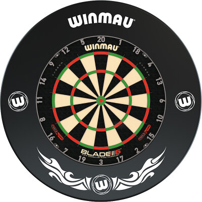 Winmau Blade 6 Triple Core Bristle Dartboard Turnierboard Dartscheibe und Surround Xtreme 1