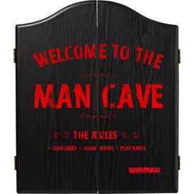 Winmau Man Cave Black Dartboard Cabinet Dartschrank Holz