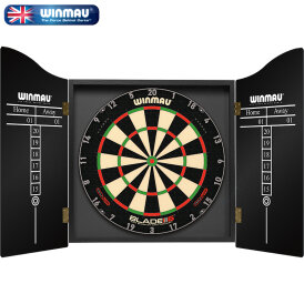 Winmau Man Cave Black Dartboard Cabinet Dartschrank Holz