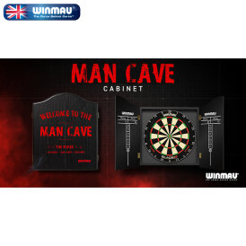 Winmau Man Cave Black Dartboard Cabinet Dartschrank Holz