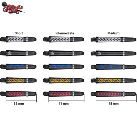 Shot Dart Shafts Koi Carbon mit Federring Helioknot Gold S Kurz