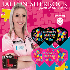 L-Style Design Champagne Dart Flights Fallon Sherrock V2 Dartflights Schwarz