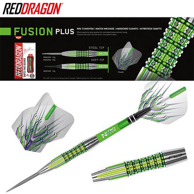 Red Dragon Steel Darts Fusion Plus 90% Tungsten Steeltip Dart Steeldart