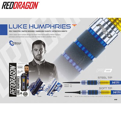 Red Dragon Steel Darts Luke Humphries 90% Tungsten Steeltip Dart Steeldart 21 g