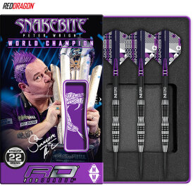 Red Dragon Steel Darts Peter Wright Snakebite Black Racer 90% Tungsten Steeltip Dart Steeldart 22 g
