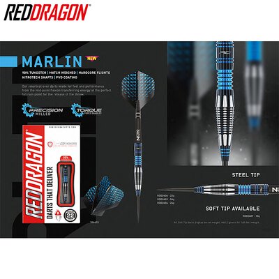 Red Dragon Steel Darts Marlin 90% Tungsten Steeltip Dart Steeldart 24 g