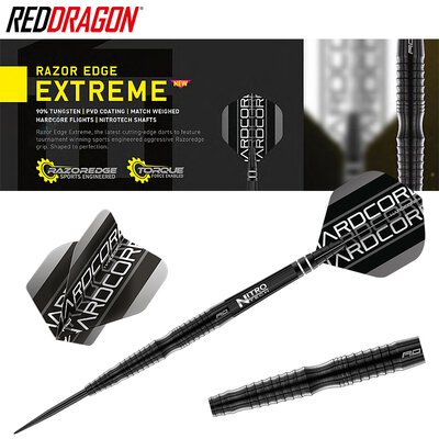 Red Dragon Steel Darts Razor Edge Extreme 90% Tungsten Steeltip Dart Steeldart 23 g