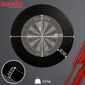 Karella Dartboard Surround Plain / Einfarbig Schwarz