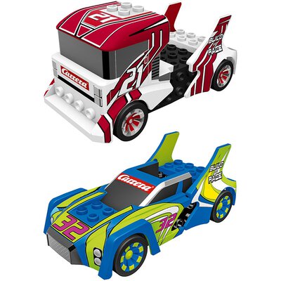 Carrera GO!!! / GO!!! Plus Auto Build n Race Set - Race Truck Red & Race Car green  64191-64192