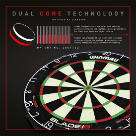 "Verpackung beschädigt" - Winmau Blade 6 Dual Core Dartscheibe Bristle Dart Board Dartboard Turnierboard