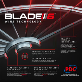 Winmau Blade 6 Carbon Triple Core PDC Dartscheibe Bristle Dart Board Dartboard Turnierboard mit PDC Logo