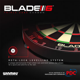 Winmau Blade 6 Carbon Triple Core PDC Dartscheibe Bristle Dart Board Dartboard Turnierboard mit PDC Logo