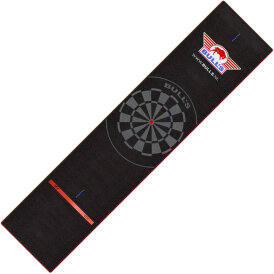 BULLS NL Dartmatte Dartteppich Carpet Mat 60 cm x 300 cm Black-Red mit Oche