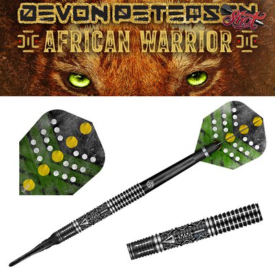 Shot Soft Darts Devon Petersen Courage African Warrior 90% Tungsten Softtip Darts Softdart