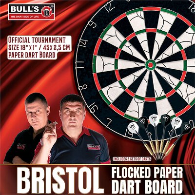 BULLS Bristol Flocked Paper Dart-Board Dartboard