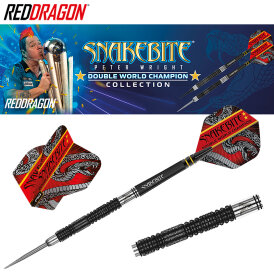 Red Dragon Steel Darts Peter Wright Double World Champion Special Edition Black 90% Tungsten Steeltip Dart Steeldart 24 g