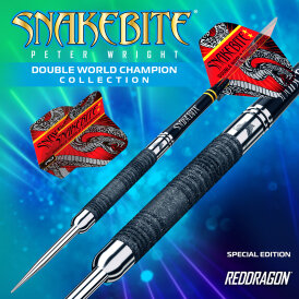 Red Dragon Steel Darts Peter Wright Double World Champion Special Edition Black 90% Tungsten Steeltip Dart Steeldart 24 g