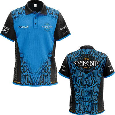 Red Dragon Darts Peter Wright Snakebite Tour Polo Double World Champion 2022 Matchshirt Dart Shirt Trikot Größe M