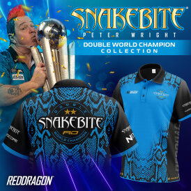 Red Dragon Darts Peter Wright Snakebite Tour Polo Double World Champion 2022 Matchshirt Dart Shirt Trikot Größe L