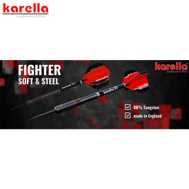 Karella Steel Darts Fighter schwarz 90% Tungsten Steeltip Darts Steeldart 22 g