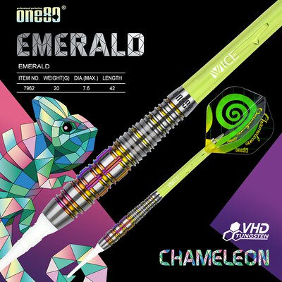 one80 Soft Dart Chameleon Emerald 90% Tungsten Softtip Dart Softdart 20 g