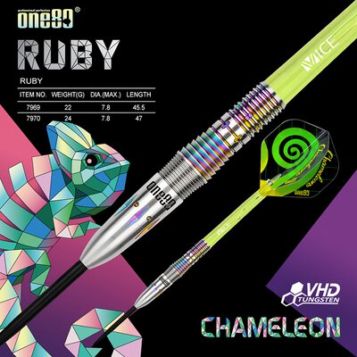 one80 Steel Dart Chameleon Ruby 90% Tungsten Steeltip Dart Steeldart