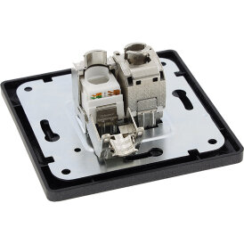 MILOS Netzwerk-Dose 2x CAT6 inkl. Rahmen, UP, Anthrazit