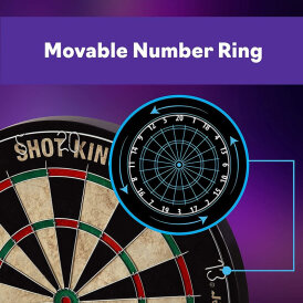 GLD Dart Viper VIPER Shot King Bristle Dartboard Dartscheibe mit 6 Steeldarts & Zubehör