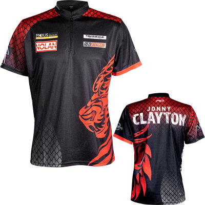 Red Dragon Darts Jonny Clayton Dragon Tour Polo Dartshirt Matchshirt Dart Shirt Trikot 2022 Größe XL