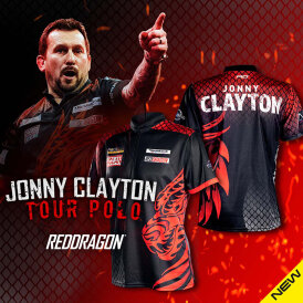 Red Dragon Darts Jonny Clayton Dragon Tour Polo Dartshirt Matchshirt Dart Shirt Trikot 2022 Größe XL