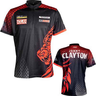 Red Dragon Darts Jonny Clayton Dragon Tour Polo Dartshirt Matchshirt Dart Shirt Trikot 2022 Größe 2XL