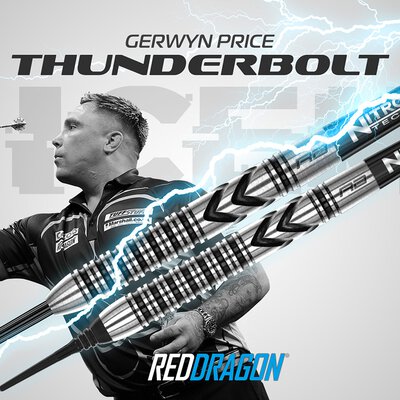 Red Dragon Steel Darts Gerwyn Price Iceman Thunderbolt 90% Tungsten Steeltip Dart Steeldart 22 g